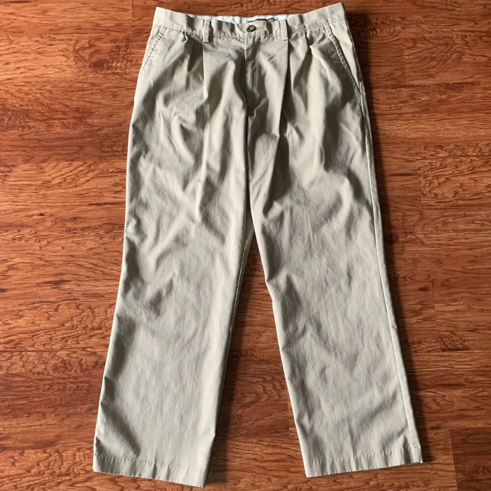 Dockers D3 Pleated Front Dress Pants Slacks in Tan Khaki Beige Mens Size 34 x 30